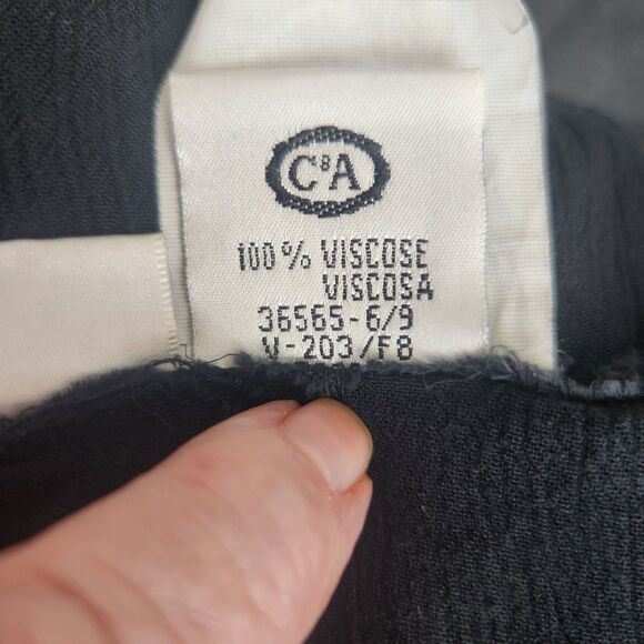 Clockhouse C&A Black Viscose Maxi Slip Dress-Embroidered-Boho-Dark Fairy-Folk 40 - Picture 10 of 10